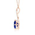 thumbnail image 2 of ANGARA Lab Grown 4 Ct Blue Sapphire Infinity Pendant with Lab Diamond Accents for Women in 14K Rose Gold (Size-9mm) | Anniversary, Jewelry Gift for Women | Lab-Grown Blue Sapphire Necklace, 2 of 8