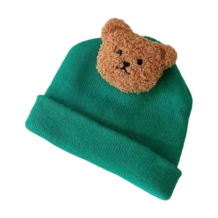 

Luckinbaby Baby Winter Knitted Hat Soft Warm Cute Cartoon Bear Doll/Label Cap for Girls Boys