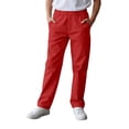 thumbnail image 2 of ZHOGXU Kids Boys Pants With Pockets Elastic Waist Solid Color Straight Fit Comfortable Fashion Trousers For Casual Daily Wear,Red,13-14 Years, 2 of 8