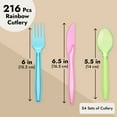 thumbnail image 4 of Juvale Neon Plastic Silverware Set - 216 Pieces, Multicolor - Forks, Spoons & Knives, Colorful Plastic Utensils for Luau & Pool Parties, Summer Celebrations, 4 of 9