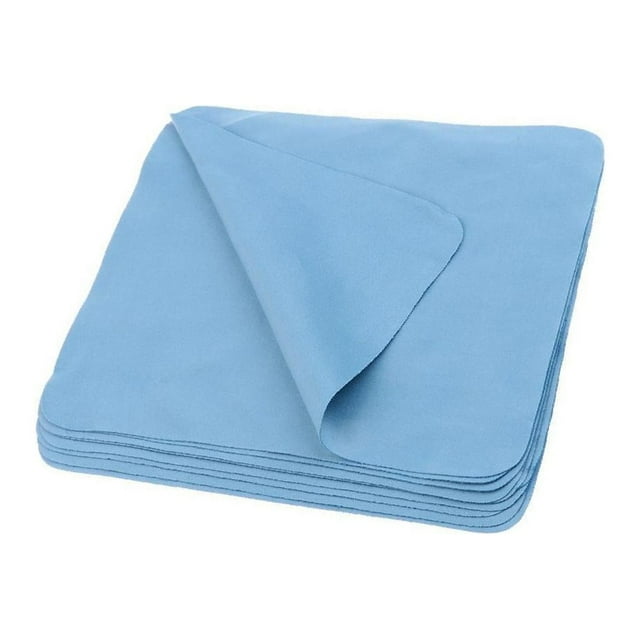 Decodeary 10 Pieces Microfiber Eyeglasses Camera Lens Cell Phones Cleaning Cloth Blue 1Set