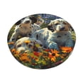thumbnail image 1 of Balery Sunflower Field Spotted Dog Fundas de asiento para taburete de bar redondo de tela de terciopelo ajustables que protegen de arañazos y manchas para sillas de 14 a 17 pulgadas.-12 inch, 1 of 7