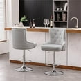thumbnail image 5 of Alexent 43.7"-51.6" Adjustable Swivel Velvet Bar Stools in Ash (Set of 3), 5 of 8
