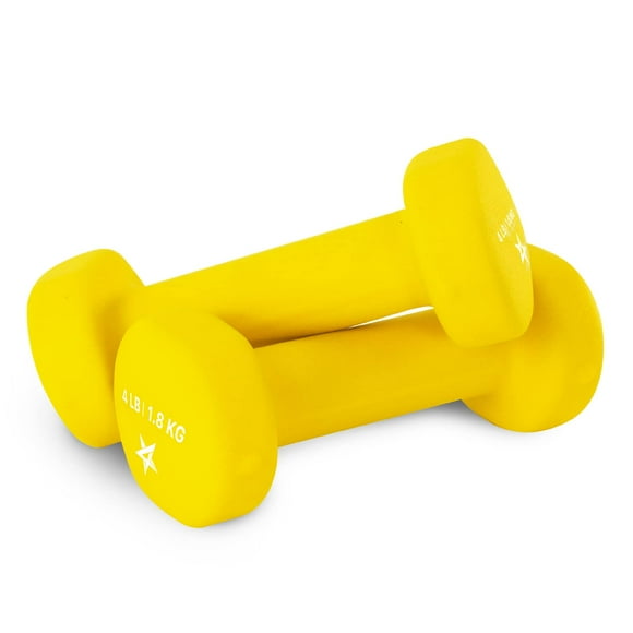 Set de mancuernas Yes4All DS24 de neopreno hexagonal de 2 kg, color amarillo
