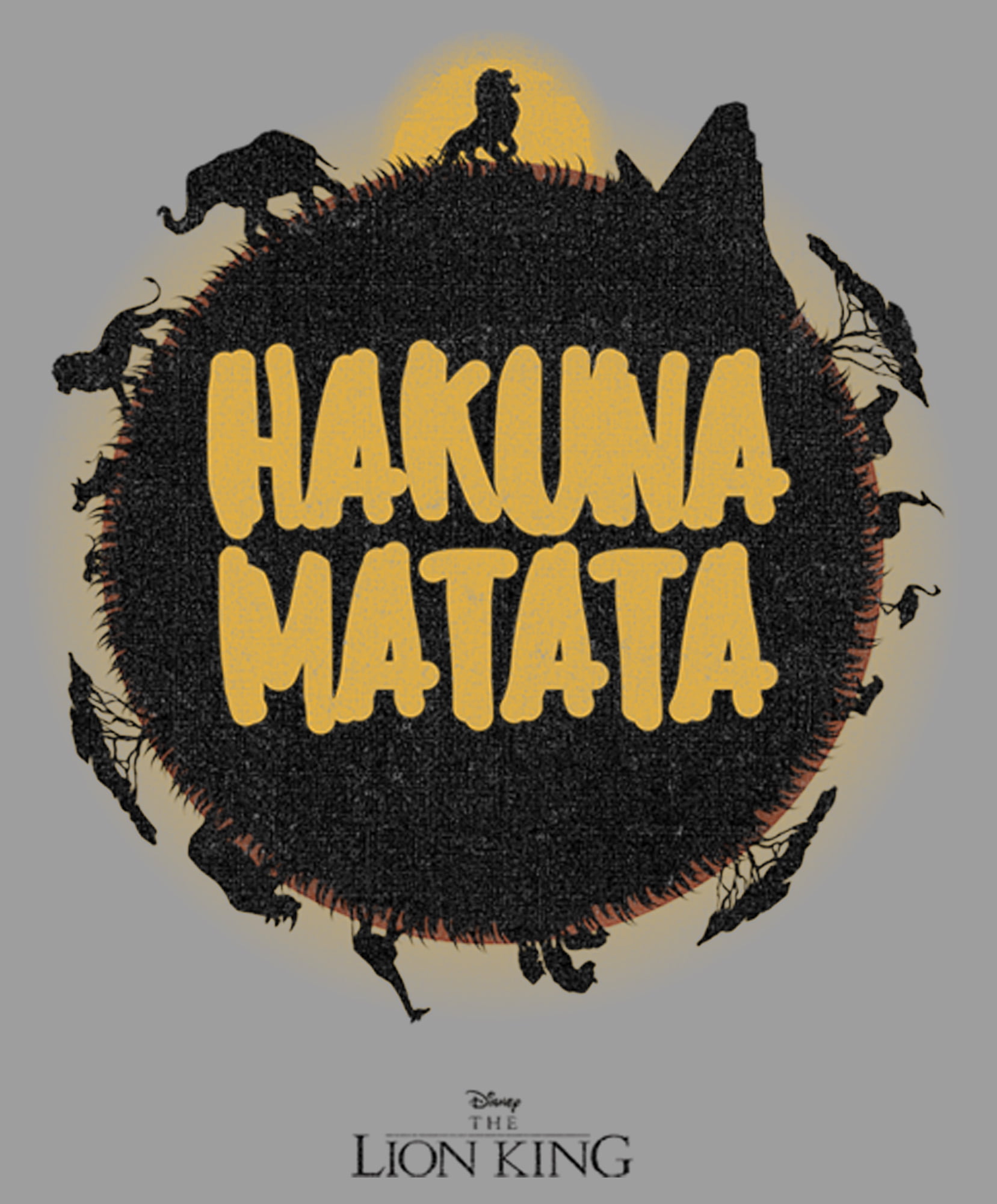 Boy's Lion King Hakuna Matata Jungle Sun Pull Over Hoodie Athletic Heather  Large