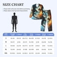 thumbnail image 4 of Salouo Red And Blue Flame Wave Dragon Print Button-Front Long Sleeve Pajama Set for Men, Soft 2Pjs Men's Long Sleeve Sleepwear-Large, 4 of 7