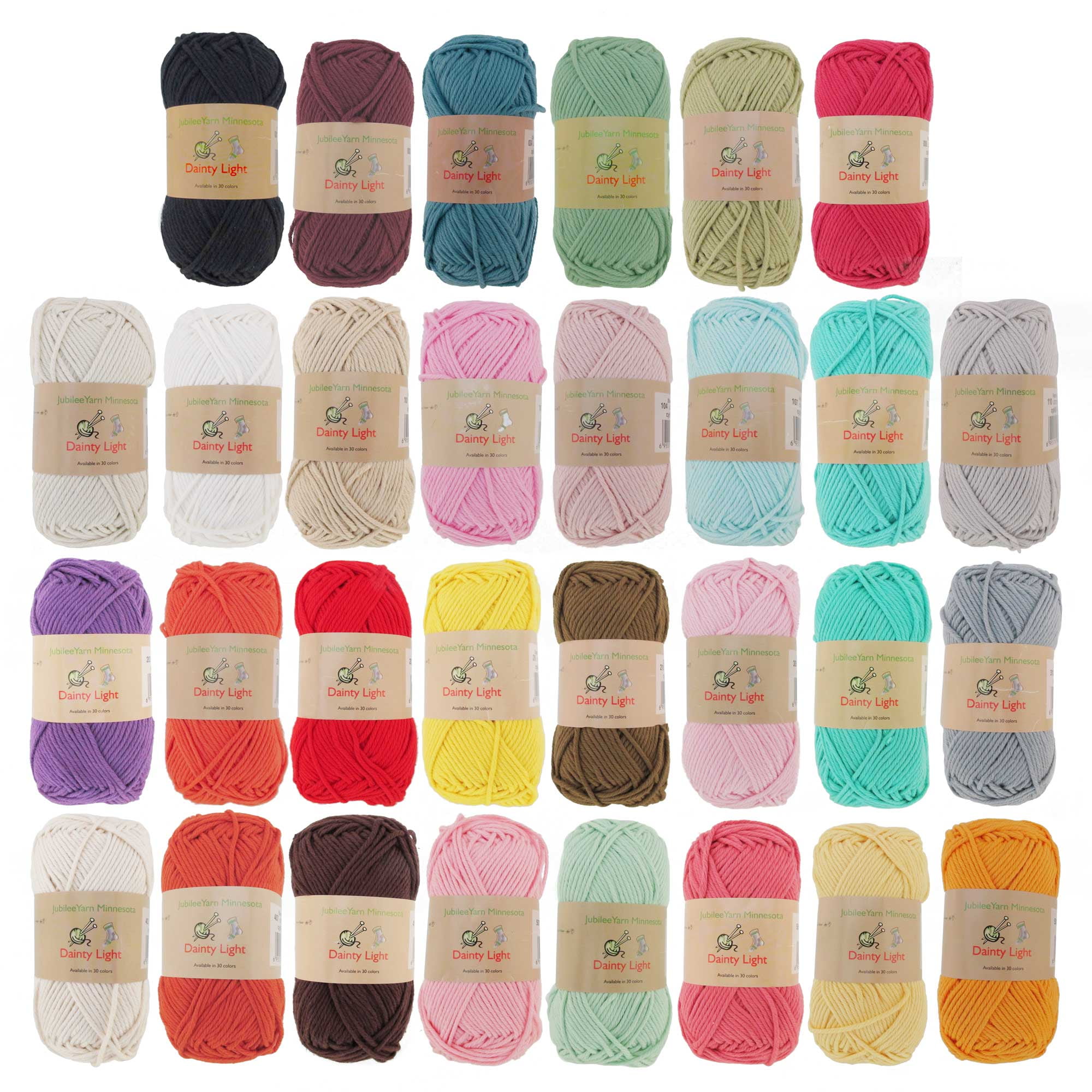 JubileeYarn Dainty Light Yarn - 100g/Skein Worsted Weight Cotton - 006 Celedon Green - 4 Skeins