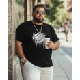 thumbnail image 5 of Men's T-Shirt Graffiti Abstract Hand Drawn Short Sleeve Casual Tee Classic Crew Neck T-Shirt for Men, M, 5 of 7