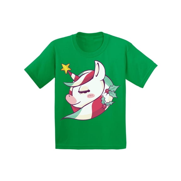 Christmas Unicorn Kids Shirt Funny Xmas T-Shirt for Children Girls Boys Happy Holidays New Year Gifts