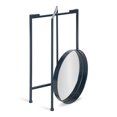 thumbnail image 4 of Kate and Laurel Celia Round Metal Foldable Accent Table with Mirror Tray Top, Navy Blue, 4 of 5