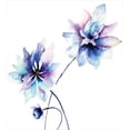 thumbnail image 3 of Ambesonne Floral Duvet Cover Set, Retro Flowers Watercolor, Queen, White Purple Blue, 3 of 6