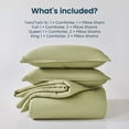 thumbnail image 2 of Sleep Zone 85gsm Luxury Plush Solid Microfiber Comforter Set, All Season Ultra Soft Bedding, King Sage Green, 2 of 10