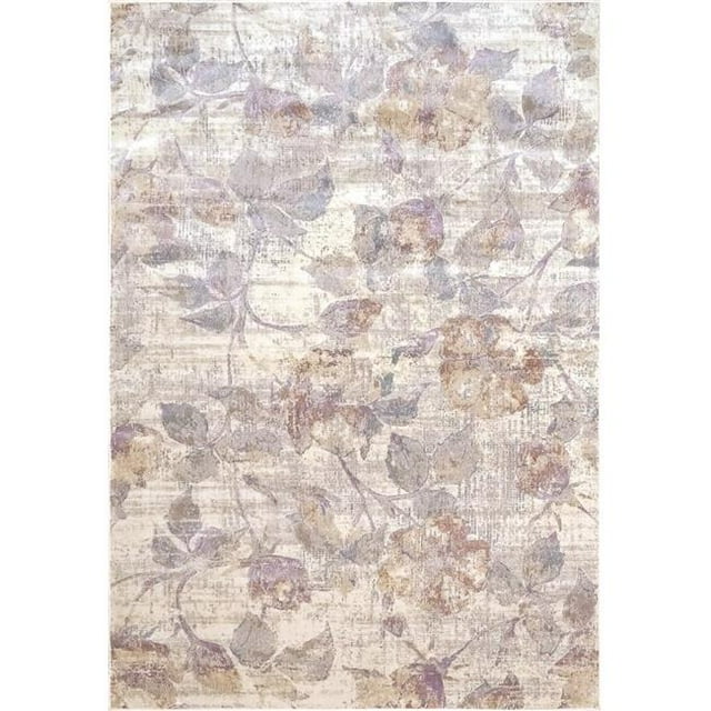 Dynamic Rugs BS9126534199 Tapis Rectangulaire Transitionnel 7 Pi. 10 Po. x 10 Pi. 10 Po. Blossom 6534 - 199 Crème & Multicolore