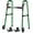 Green Walker With Skis, variant on Folding Walker with 2 Skis and 5" Wheels, Lightweight Walkers for Seniors and Adults, Supports Up to 350 Pounds, Adjustable Height, Compact Standard Walker, Blue