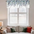 thumbnail image 2 of Green Blue Eucalyptus Leaves Tie Up Valance Curtains for Windows, Kitchen Curtains Window Treatments, Summer Botanical Weeping Short Window Shades Valances for Bedroom Bathroom Cafe 42"x18", 2 of 8