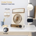 thumbnail image 2 of Solar Camping Fan Portable Fan Rechargeable With Led Light Flashlight Handle Desk Table Fan For Office Home Picnic Travel, 2 of 8