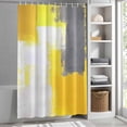 thumbnail image 3 of Graffiti Art Fabric Shower Curtain Yellow Gray Washable Shower Curtains for Bathroom, Waterproof Bath Curtain with Hooks Home Decor 72x72in, 3 of 8