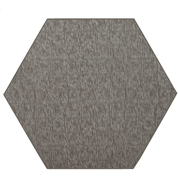 Indoor Outdoor custom size area rugs made in USA comes in Ten colors and Nine shapes rectangular,round,square,runners,oval,hexagon,octagon,half round - Neutral, 3' Hexagon Area Rugs