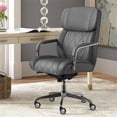 thumbnail image 2 of La-Z-Boy Sutherland Bonded Leather Office Chair w/Padded Arms in Moon Rock Gray, 2 of 15