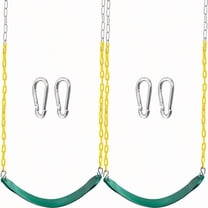 2 Pack Green Swing Seats Heavy Duty With 66 Chain Swing Set Accessories Replacement With Snap Hooks For Outdoor Play Playground Trees Playground Green