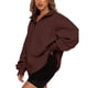 thumbnail image 3 of Sudadera tipo jersey,Sudadera de manga larga con media cremallera y forro polar para mujer Valor inmejorable, 3 of 6