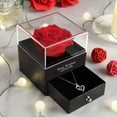 thumbnail image 1 of Valentine's Day Gifts, Preserved Rose as Thanksgiving Gift for Women, Jewelry Gift Box Ring Earrings Necklace Storage Boxes, Eternal Rose as I Love You New Year's Day Gifts for Her(Without Necklace), 1 of 8