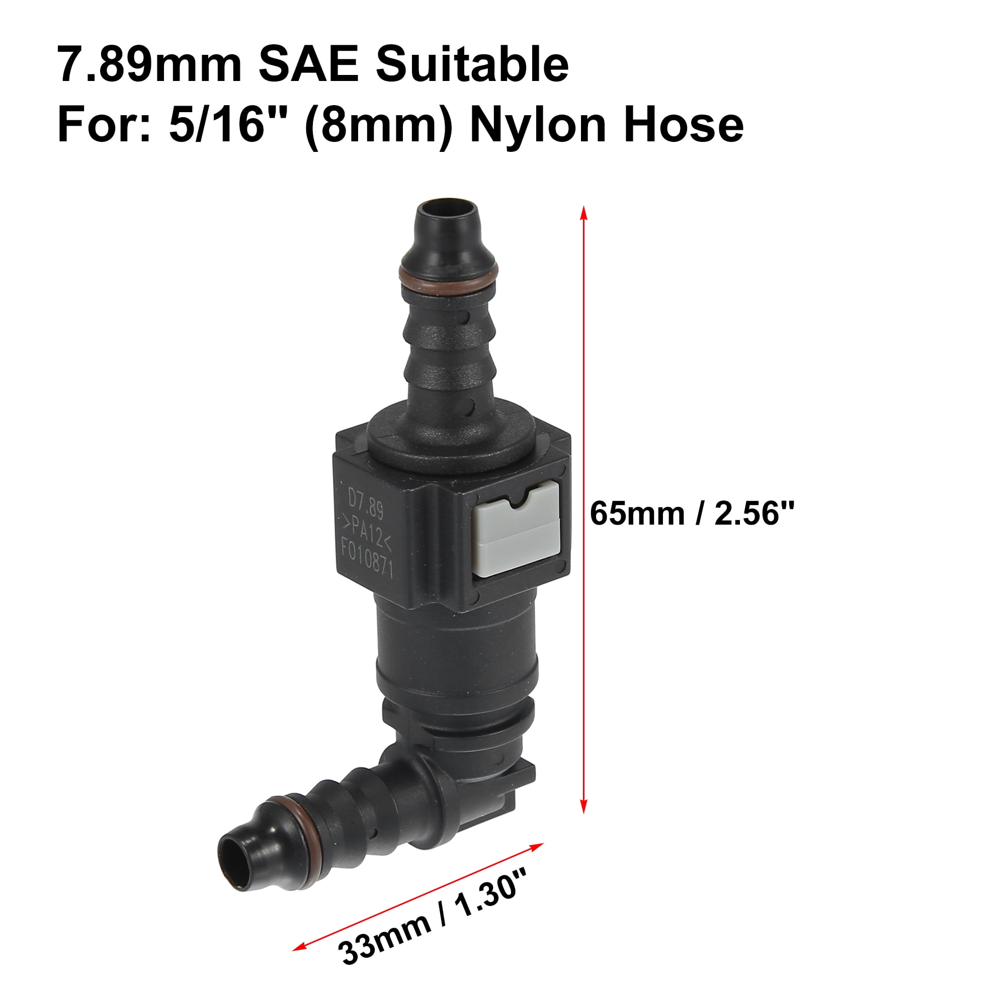 Unique Bargains 7.89mm SAE 5/16 8mm 90 Degree Fuel Line Hose Quick Release Connector