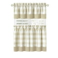 thumbnail image 2 of Achim Hunter Indoor Polyester/Cotton Light Filtering Checkered Tier & Valance, Tan, 57-in W x 24-in L, 2 of 5