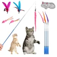 thumbnail image 2 of Cat Interactive Toy Feather Teaser Stick Wand Pet Retractable Feather Bell Refill Replacement Catcher Product for Cat Exercise 04, 2 of 6