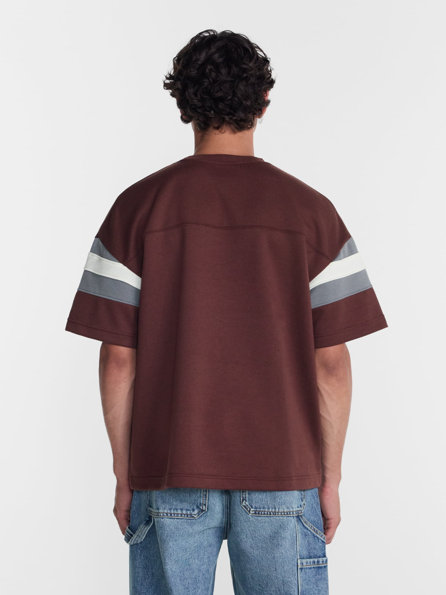 No Boundaries Sporty Color Block Tee with Short Sleeves, Men's & Big Men's XS-5XB