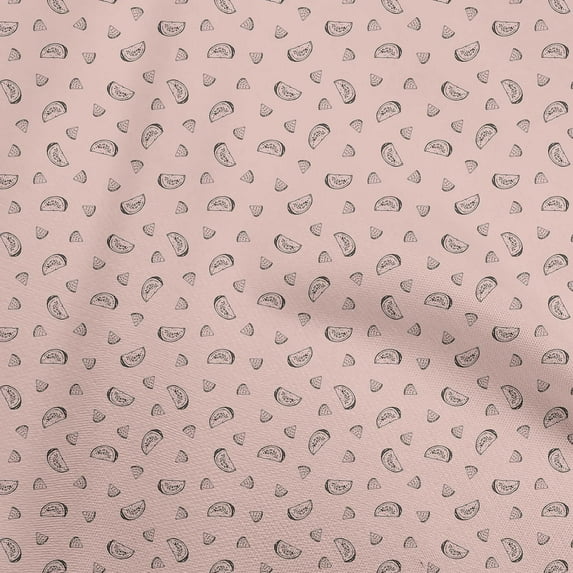 oneOone Velvet Light Pink Fabric Watermelon Quilting Supplies Print Sewing Fabric By The Yard 58 Inch Wide