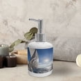 thumbnail image 3 of Ambesonne Aqua White Soap Dispenser & Toothbrush Holder Set, Sailing Boat in Sea, 2 Pcs, Blue White, 3 of 6