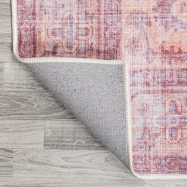 JONATHAN Y  Kemer Ogee Medallion Machine Washable Area Rug 4 X 6 - Red/Orange/Cream