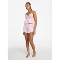thumbnail image 2 of No Boundaries Satin Cami and Shorts Sleep Set, 2-Piece, Women's XS-XXL, 2 of 5