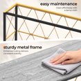 thumbnail image 6 of Ktaxon Boho Conosle Table with Charging Station, 41.7" Nareow Behind the Sofa Table with Handwoven Waterproof Rattan Shelf, Easy Assemble, Gray, 6 of 7