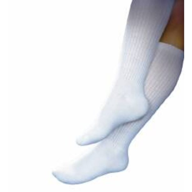 Diabetic Compression Socks Sensifoot Kneehigh XLarge White Closed Toe