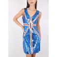 thumbnail image 2 of Women's UK Flag Union Jack British Ginger Power Costume Sequin Dress, 2 of 5