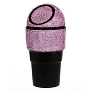 Bling Rhinestone Car Trash Can Auto Garbage Can with Lid Mini Cup Holder Crystal Garbage Bin Car Interior Accessories for Automotive Home Office Kitchen Bedroom