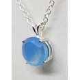 thumbnail image 7 of Natural Round Blue Chalcedony Sterling Silver Necklace, 7 of 7