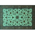 thumbnail image 1 of Ahgly Company Machine Washable Indoor Rectangle Persian Turquoise Blue Traditional Area Rugs, 7' x 9', 1 of 4