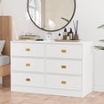 thumbnail image 1 of Royalbelle Commode Blanche pour Chambre avec 6 Tiroirs, Table à Langer avec Prises de Courant, 1 of 9
