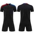thumbnail image 2 of felwors Kids Soccer Jersey Set Training Team Uniform Shirt and Shorts(13-14 Years,Black), 2 of 4