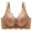 Khaki, variant on Padded Bras for Women Push Up Plus Size Lace Printed No Underwire Bras Bowknot Underwear Bra V-Neck Back-Smoothing Bra Feature Hook and Eye Closure No Underwire Bra Style Y-142 , Black M