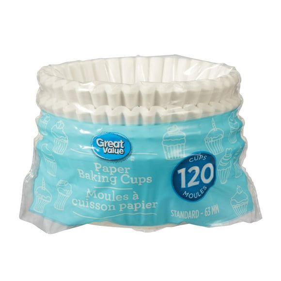 Great Value Paper Baking Cups, 120 Cups