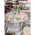 thumbnail image 5 of Outdoor Tablecloth with Umbrella Hole for Patio/Picnic/Party/Camping, Nautical Coastal Waterproof Table Cloth Round Cover Washable, Summer Ocean Shell Starfish Floral (Dia 54"), 5 of 8