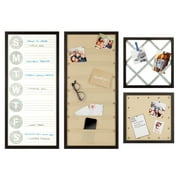 Gallery Solutions 4-Piece Wall Organization Command Center Set with Storage and Weekly Calendar, Black
