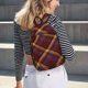 thumbnail image 5 of Disketp Buffalo Check Plaid print Canvas Backpack Lightweight Travel Daypack Student Rucksack Laptop Backpack-Small, 5 of 5