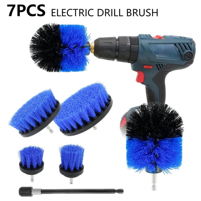 7PCS Drill Brushes Attachment Kit Drill Brush Attachment Cleaning Kit For Cleaning Drill Wire Brush Wire Brush Drill Bit Drill Brush Attachment Kit(Blue)