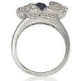 thumbnail image 5 of 2.4 CT Sapphire and Diamond in Sterling Silver and 18K Pave Flower Gold Ring, 5 of 6
