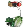 thumbnail image 1 of Fruit Basket, Auledio 2 Tier Fruit Basket with Banana Hanger Detachable Metal Fruit Bowl for Kitchen Hoom Decor Storage Basket, Chrome, 1 of 7